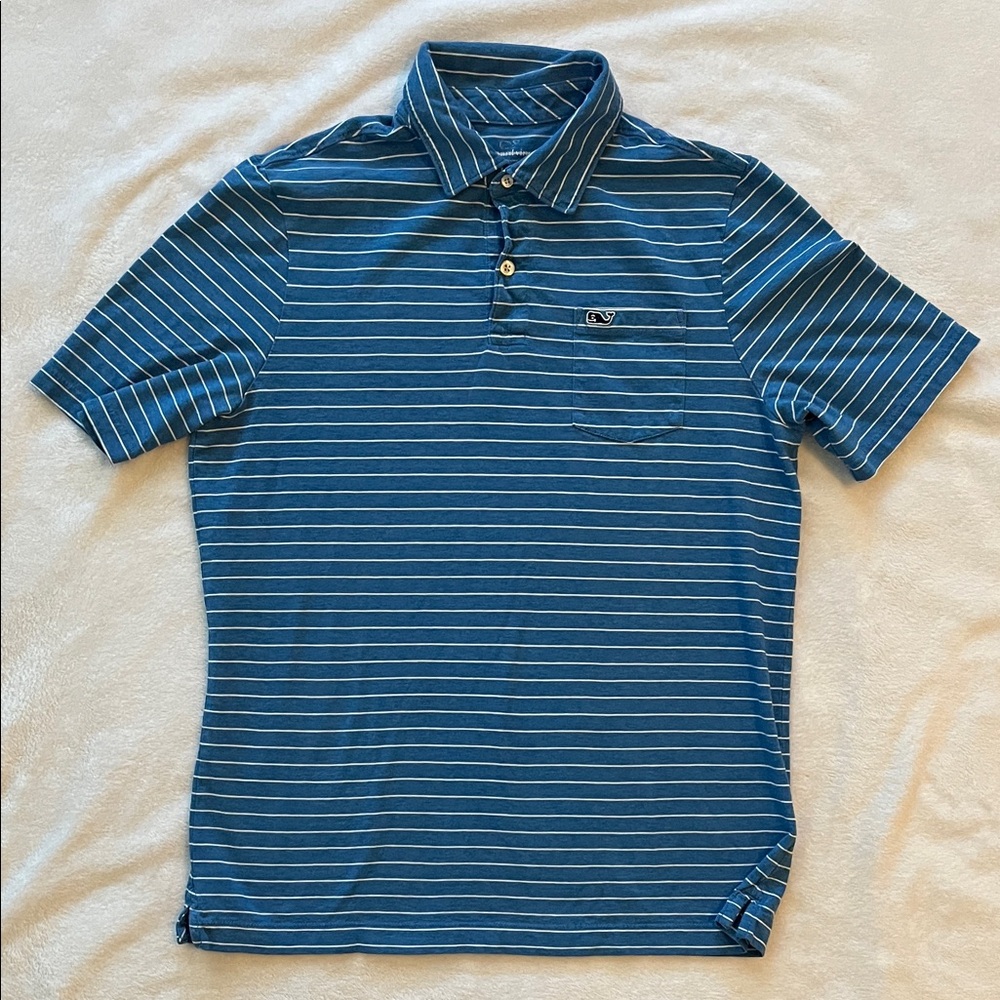 Boy’s Blue Striped Vineyard Vines Polo Shirt